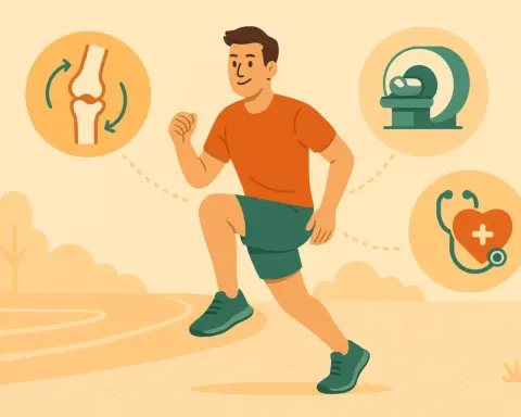 Deportista entrena en una pista de atletismo con total seguridad de que su seguro de salud le ayudará cuando lo necesite.